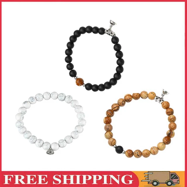 Bracciale Smettere di Fumare Stop Fumo Antiansia Uomo Donna Catena Pietra Naturale