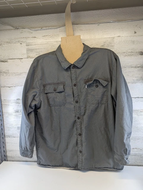 Levis Shirt Jacket Sherpa Fleece Lined Shacket Blue White Tab Mens XXXL Regular