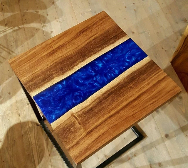 18" Epoxy Resin Coffee Side Handmade Table Top / Epoxy wooden Table Top Decor