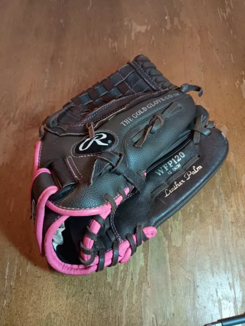 Rawlings WFP120 12” inch Fastpitch Softball Glove Right Hand Throw Brown Pink