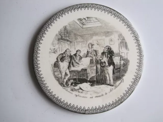 Antique Victorian 6" Circular Charles Dickens Tile -  T & R Boote