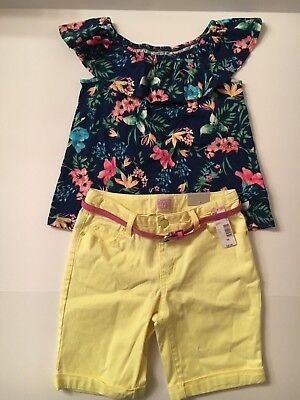 Aeropostale girls flowered top & Canyon River Blues yellow shorts size 10