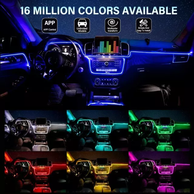 Lichtwellenleiter 5in1 RGB Innenraumbeleuchtung Ambiente Beleuchtung APP LED KFZ 3