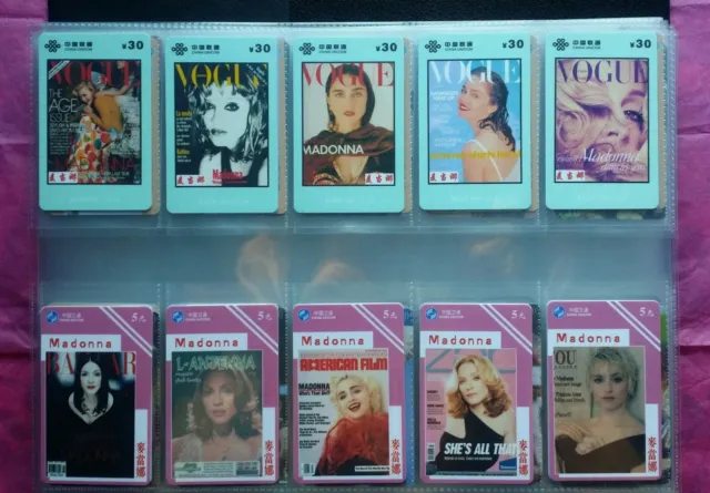 MADONNA -- Her Magazine Covers. Rare Complete Phone Card Collection (210 Cards)