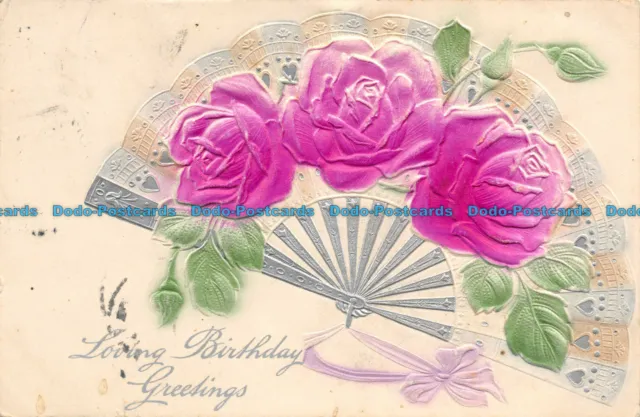 R107926 Loving Birthday Greetings. Roses. Wildt and Kray. 1912