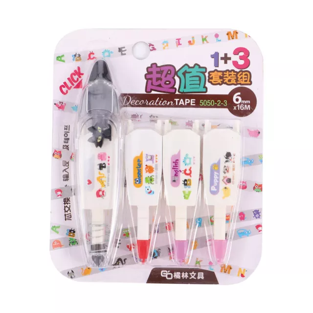 4 Pcs Ink Correction Tape Scrapbooking Supplies Colored Correction Tape