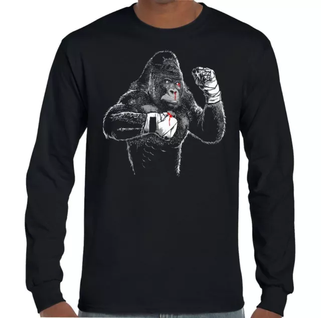 Boxing T-Shirt Gorilla Mens Funny Gym MMA Muay Thai Kick Boxing Training Top