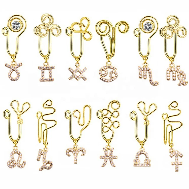 1Pcs Constellation Dangle Nose Clip Nose Ring Fake Nose Piercing Jewe,SA