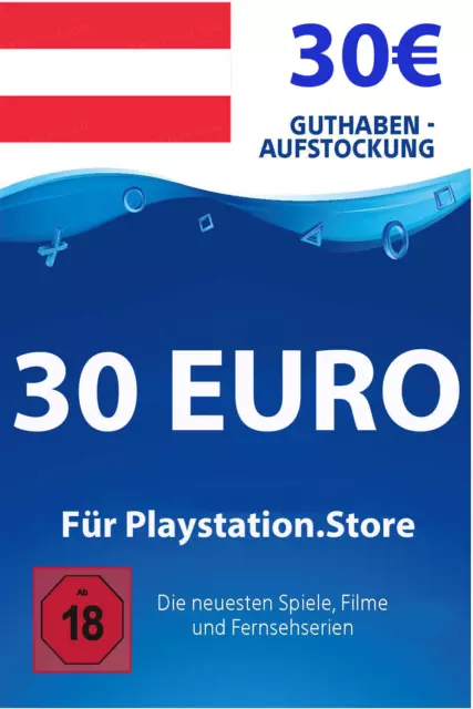 30€ PSN AT Card - 30 Euro Playstation Network Guthaben Digital Code - Österreich