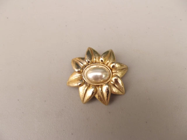 Broche Tulipe Vintage Céline T Saxe Paris – Métal Doré – Occasion à Porter