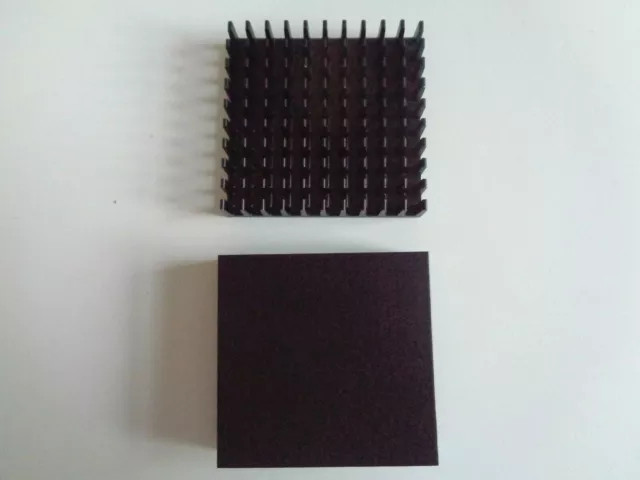 Heat Sink Aluminum 1.75" Square .4" Height Black Anodized (lot of 2)- New