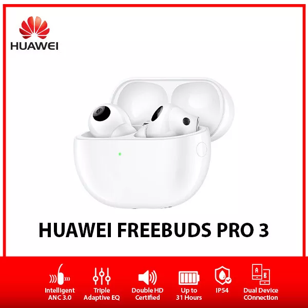 Huawei FreeBuds Pro 3 Wireless Earphone Earbuds -White, Bluetooth, ANC, AU NEW