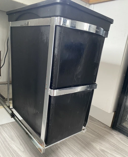 SIMPLE HUMAN PULL Out Kitchen Unit Waste Bin 30 Litres Slide