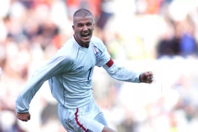 David Beckham -   England Vs Greece Celebration -  A4 Getty  Quality Image