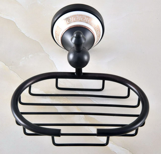 Oil Rubbed Bronze Bathroom Soap Dish Holder Wall Mounted Soap Storage Basket