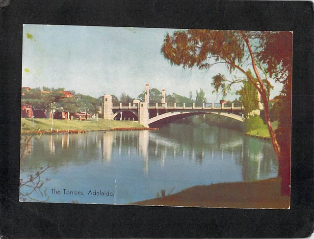 C2385 Australia SA Adelaide River Torrens City Bridge vintage postcard