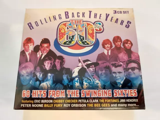 ROLLING BACK THE YEARS * THE 60s * 3 X CD ALBUM BOXSET EXCELLENT 60 HITS