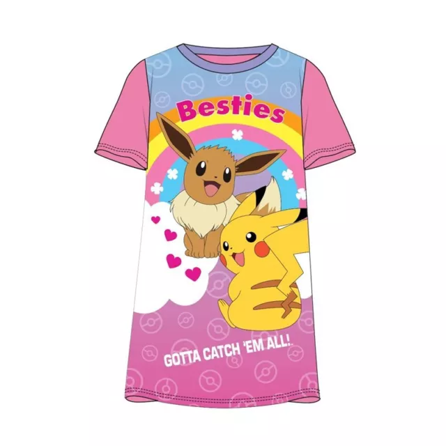 Official Girls Kids Pokemon Nightie Night Dress Sleepwear  Ages 6 8 10 12