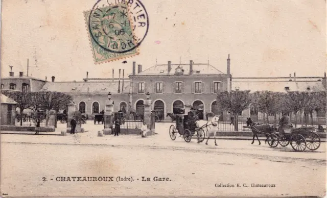 Cpa - 36 - Châteauroux - La Gare.