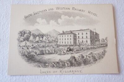 Great Southern & Western Railway Hotel Publicity Card Eastern Lakes of Killarney