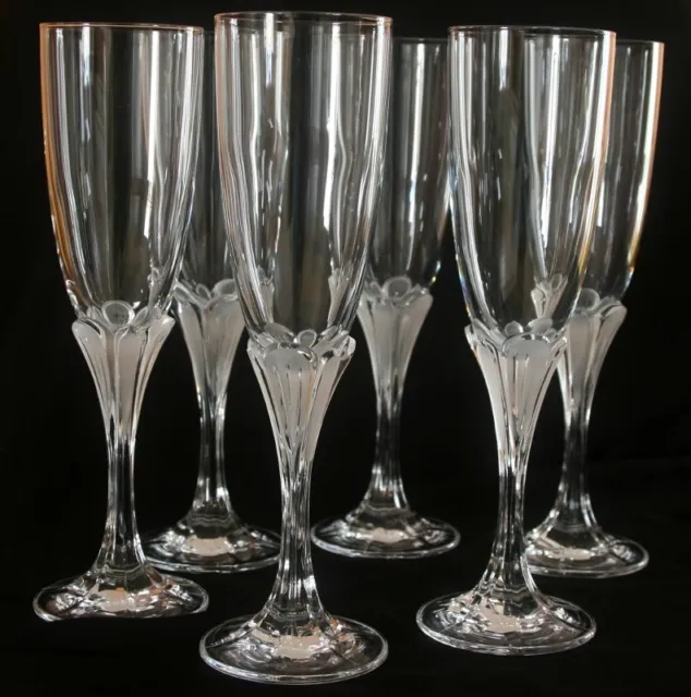 6 flûtes A Champagne cristal d'Arques modèle granville H 21cm