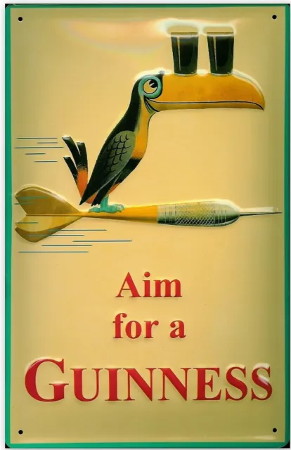 Guinness Aim For A... miniature metal sign / postcard 110mm x 80mm   (hi)