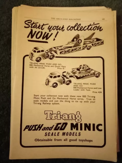 Di7 Ephemera 1956 advert triang minic push and go models