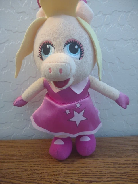 Disney Junior Muppet Babies Miss Piggy Plush 8” Stuffed Animal Toy Pink Dress