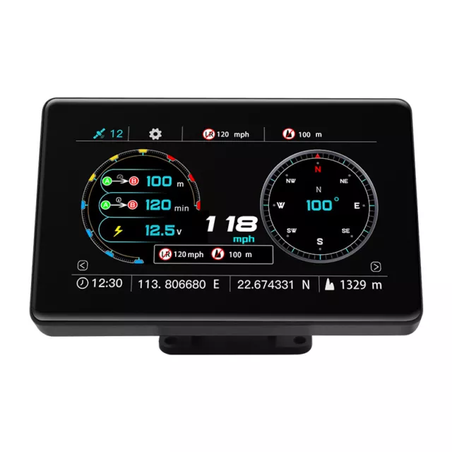 Car Truck HUD Altitude Compass Level Slope Balancer Head-up Display OBD2 10V-30V