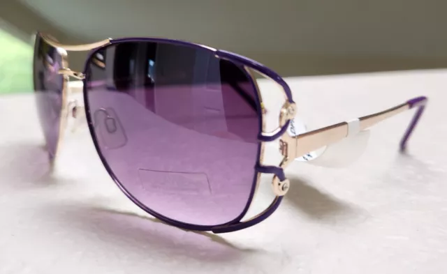 Rare ROCAWEAR Purple Gold Sunglasses With Crystals Lightweight NWT