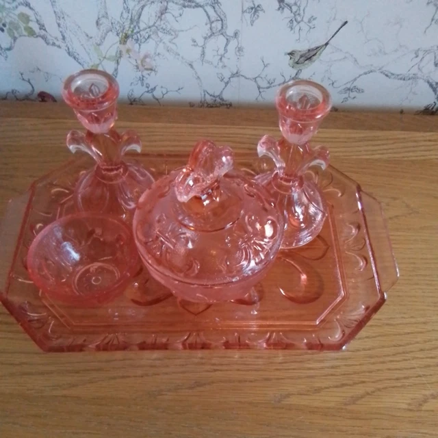 strapless open back dress Pink Glass Vanity Set | Dressing Table | Retro Vintage Unique