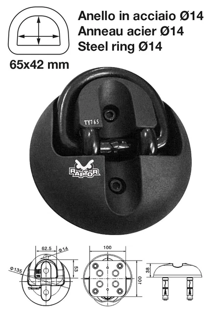 Raptor Piastra di ancoraggio Universale Moto scooter