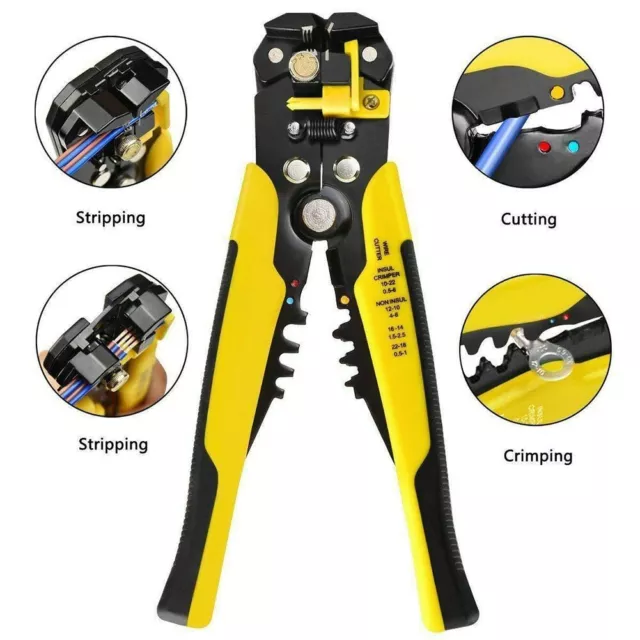 Multifunctional Ethernet Crimping Pliers Electrician Automatic Wire Stripper 3