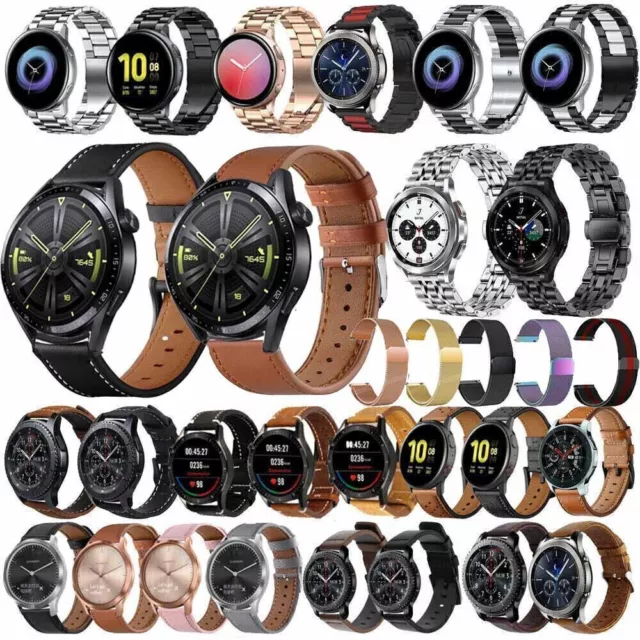 For Samsung Galaxy Watch 42mm/46mm R800 R810 Leather/Metal Band Strap Bracelet 3