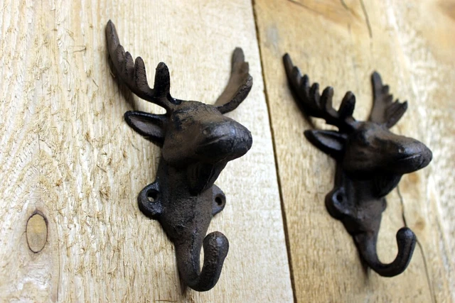 Cast Iron Deer/Moose/Elk Antler Wall Coat Hooks Each Pair Free Shipping New 2