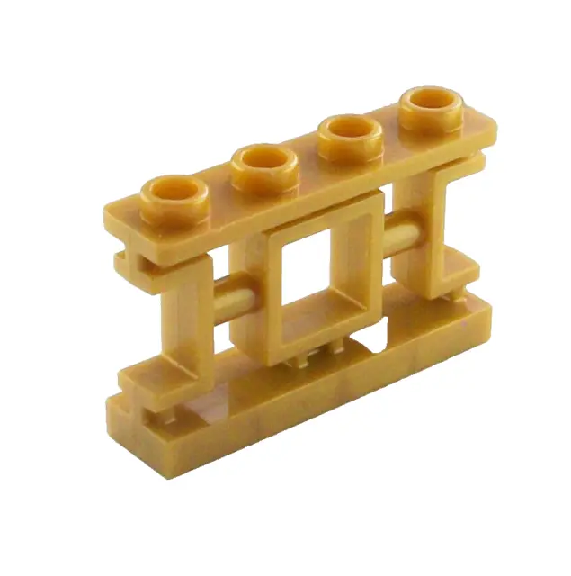 Lego - Eight 1x4x2 Ornate Chinese Style Fence Pieces - Warm Gold- ID 32932 - NEW