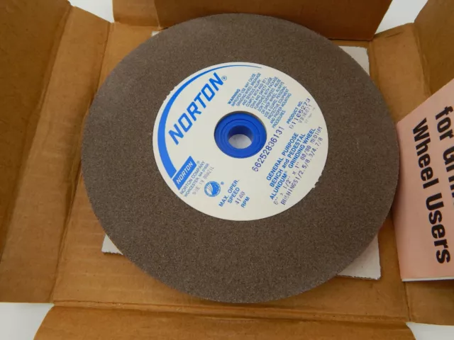 G1105273 Norton 6" X 1/2" X 1" Alundum Bench Wheel Brown 60/80 Med 66252836131