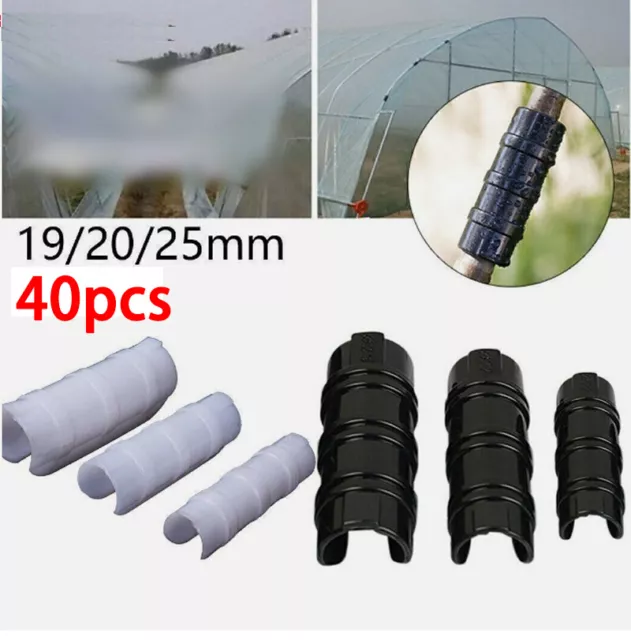 40Pcs/19/20/25mm/Clip Plant Greenhouse Film Clips Fixed Pipe Frame Tube Clamp