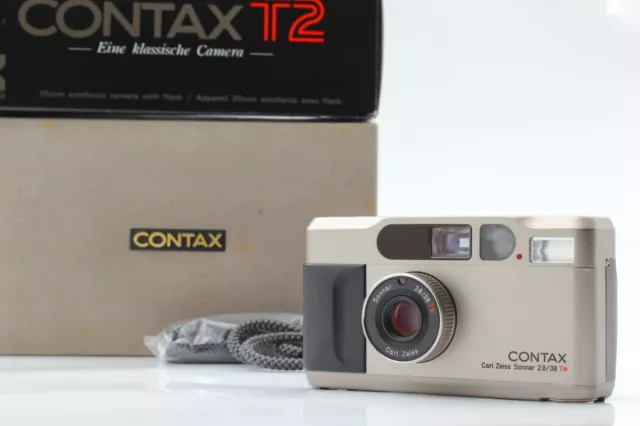 [MINT in BOX] Contax T2 D Titan Silver 35mm Point & Shoot Film Camera From JAPAN