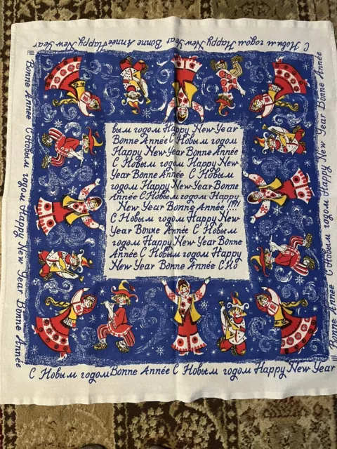 Vintage French Happy New Year Tablecloth