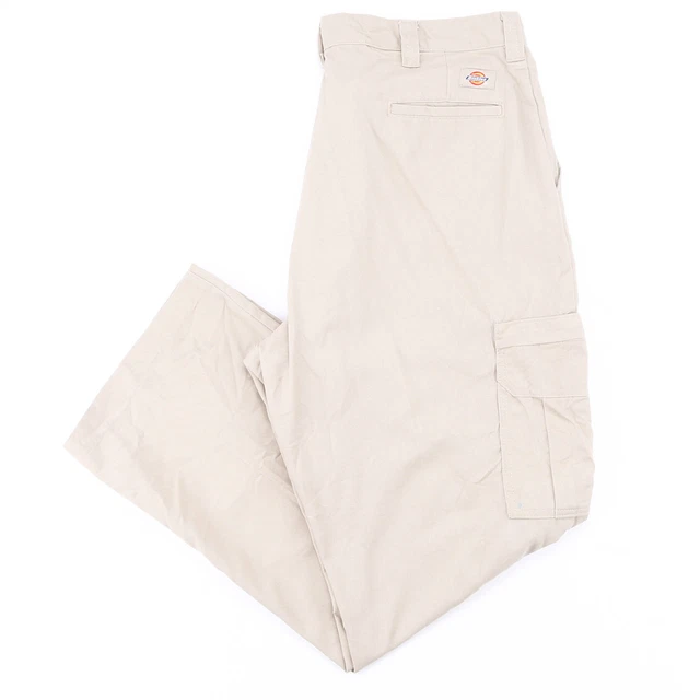 DICKIES pantaloni regolari dritti beige cotone W38 L32