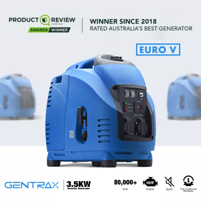 GenTrax Inverter Generator 3.5KW Max 3KW Rated Portable Silent Camping Petrol