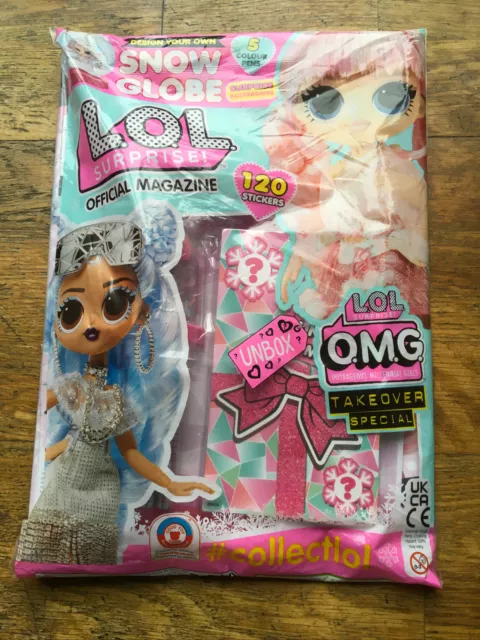 bnip & sealed L.O.L surprise official magazine with snow globe, 120 stickers