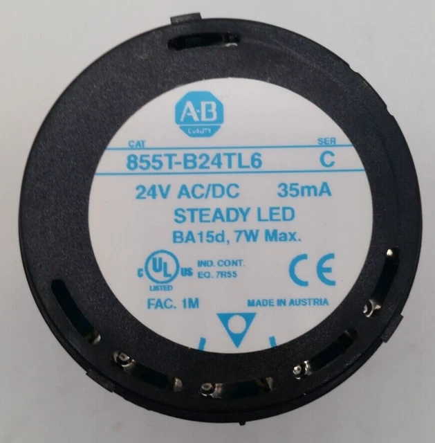 Allen Bradley 855T-B24TL6 24V AC/DC Blue Stack Light