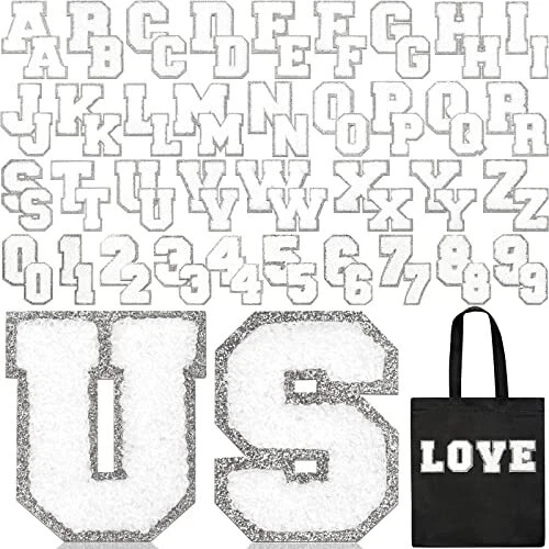 72 Pcs Chenille Letter Patches Iron on Letters Varsity Letter Numbe Patches