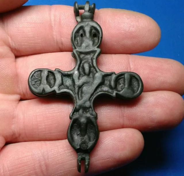 Ancient Bronze Cross-encolpion. 9th to the mid-14th century. Big !!!