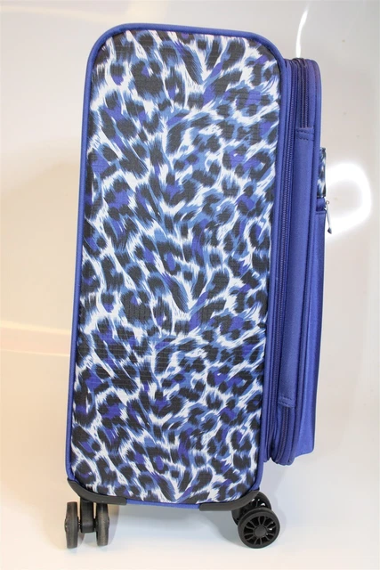 Samantha Brown Navy Leopard NEW 2PC Set Carry On & Tote Luggage S7655-47-2PC 5