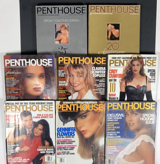 LOT OF 8 Vintage Penthouse Magazines 1980's & 90s Plus 1 Bonus Magazine  Â£41.24 - PicClick UK