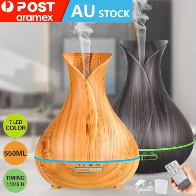 550ml Aroma Aromatherapy Diffuser LED Oil Ultrasonic Air Humidifier Purifier AU