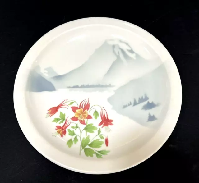 GREAT Northern Railroad Dining Car Mountains & Flowers 9 3/8" Round  PLATE